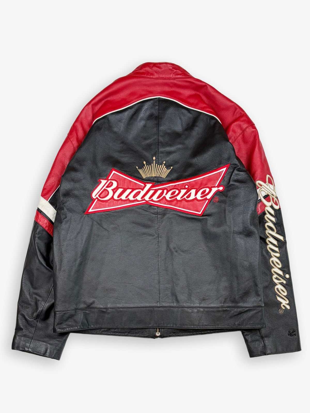 2000s Chase Authentics Dale Earnhardt Jr Budweiser Leather Jacket