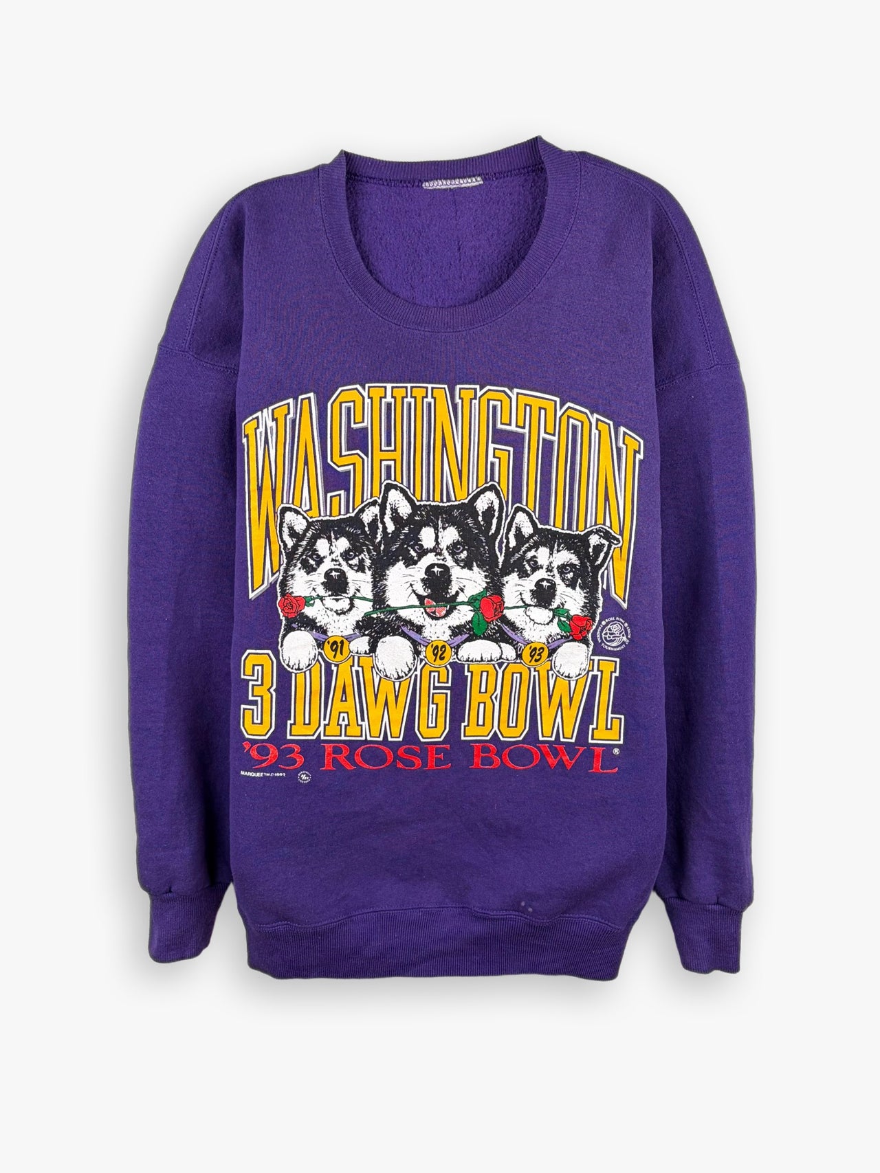 1993 University of Washington 3 Dawg Rose Bowl Sweatshirt