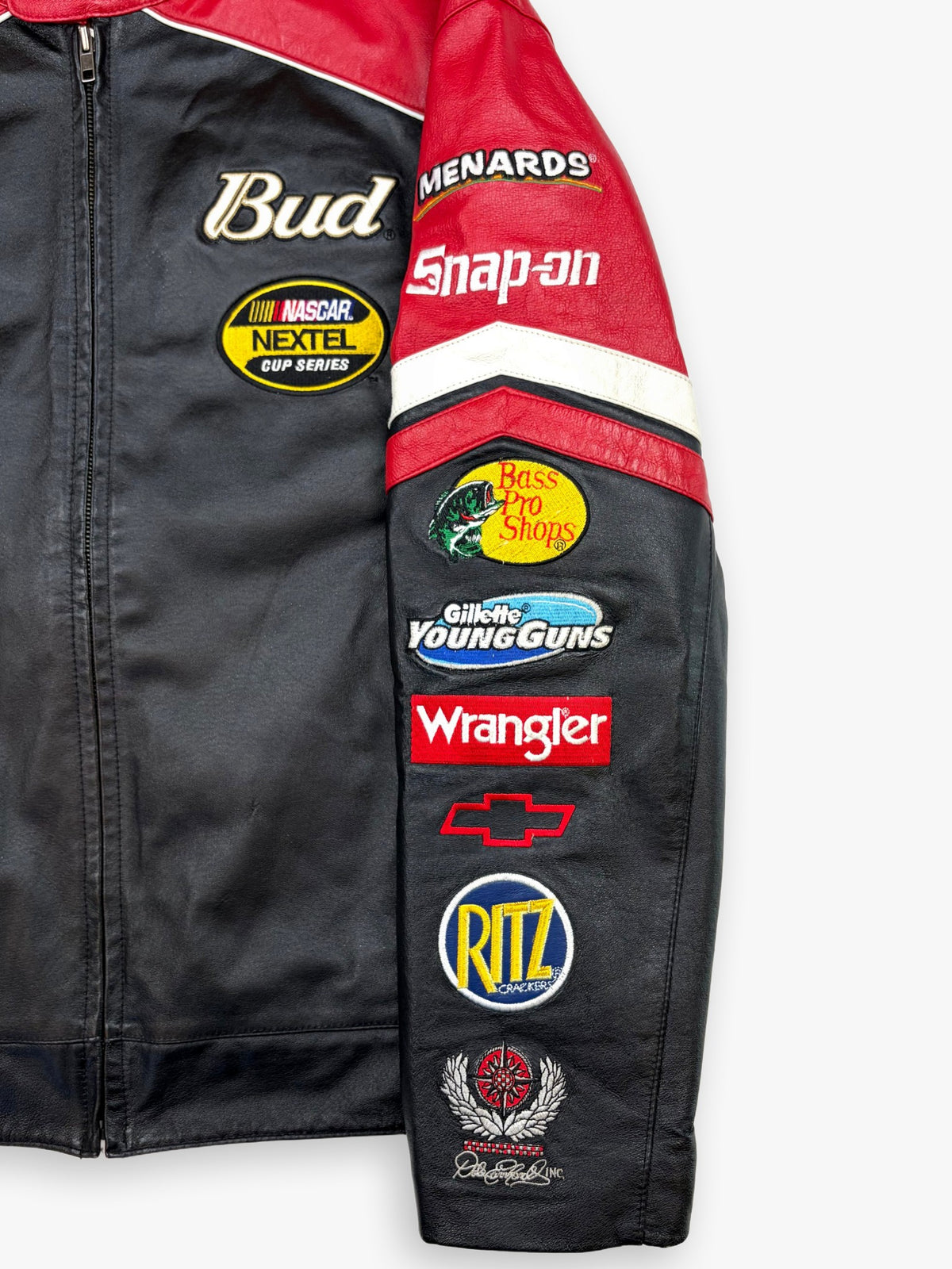 2000s Chase Authentics Dale Earnhardt Jr Budweiser Leather Jacket
