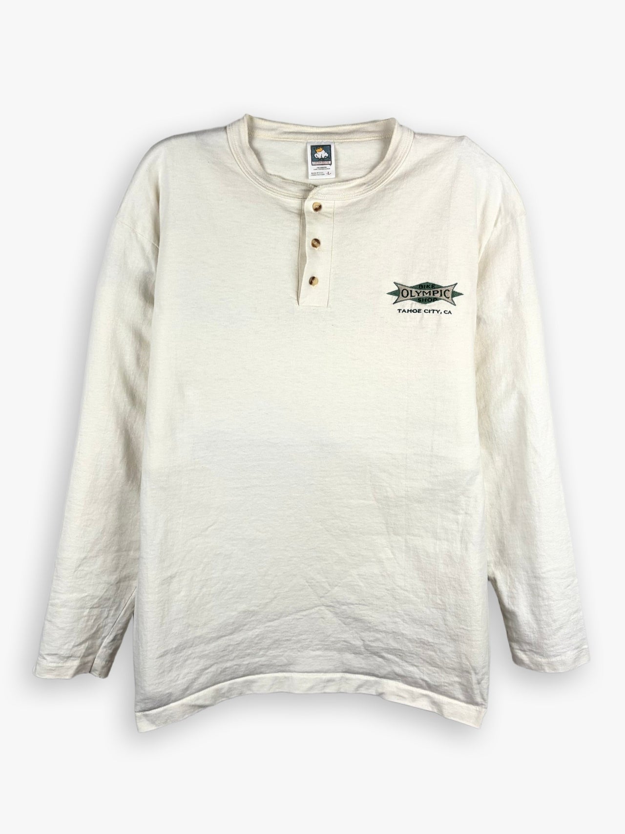 1990s Olympic Bike Shop Long-sleeve Henley Shirt