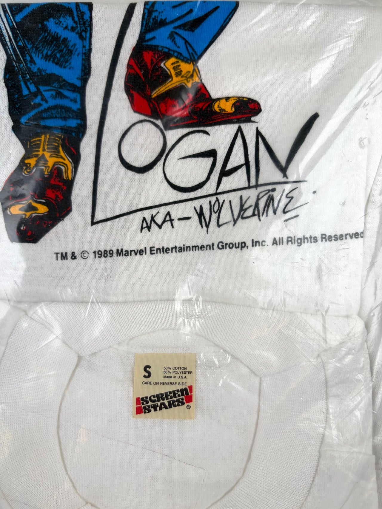 Deadstock 1989 Wolverine Logan T-Shirt Original Packaging