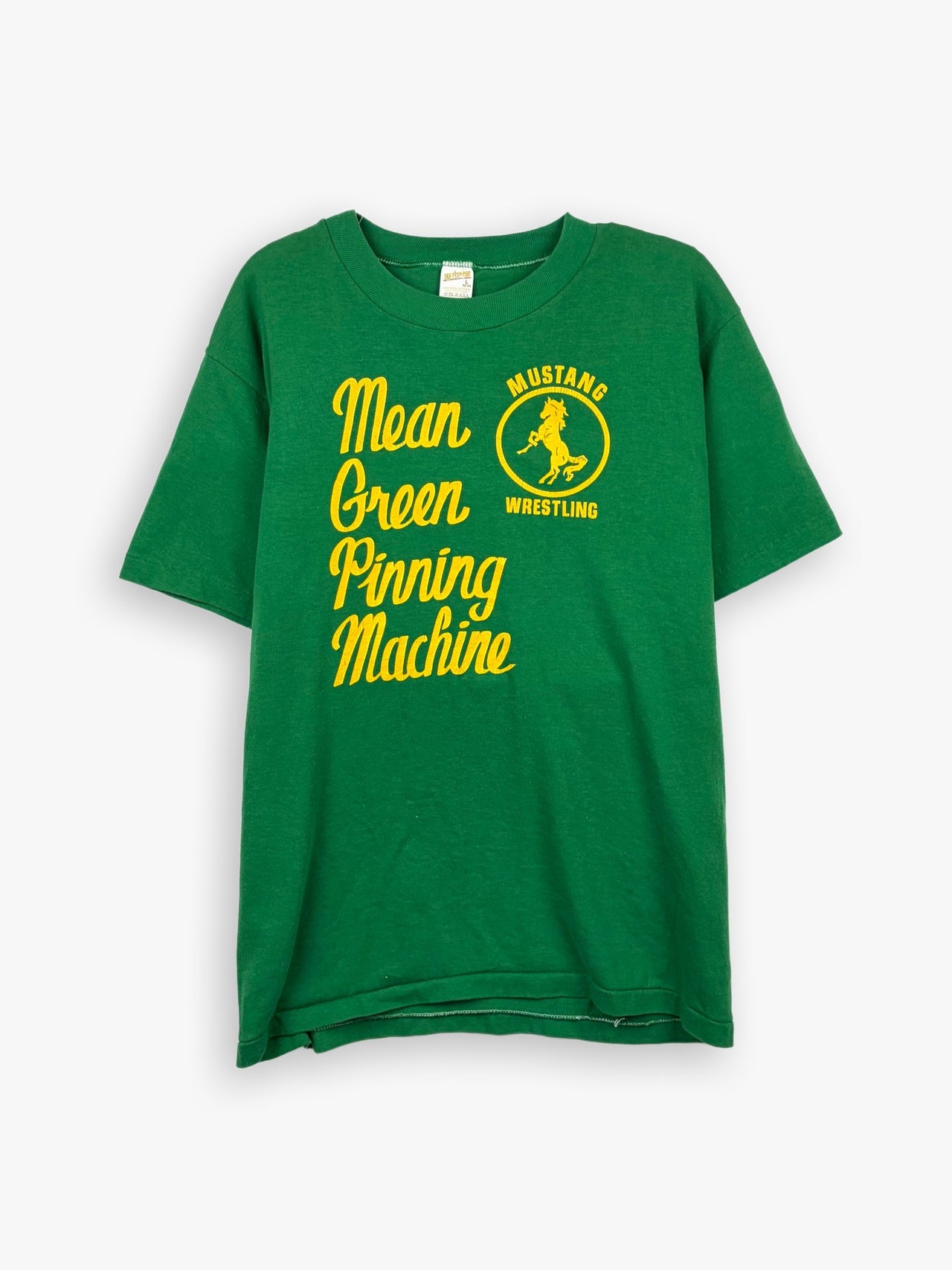 1970s Mustang Wrestling Mean Green Pining Machine T-Shirt