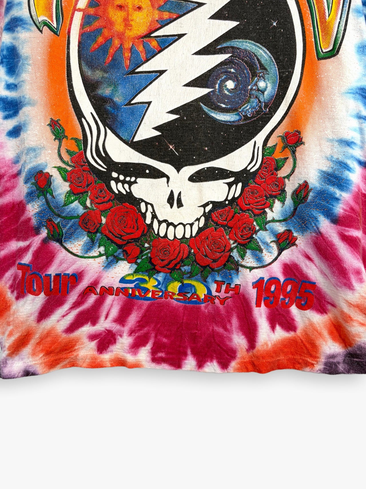 1995 Grateful Dead 30th Anniversary Summer Tour Tie Dye Bootleg T-Shirt