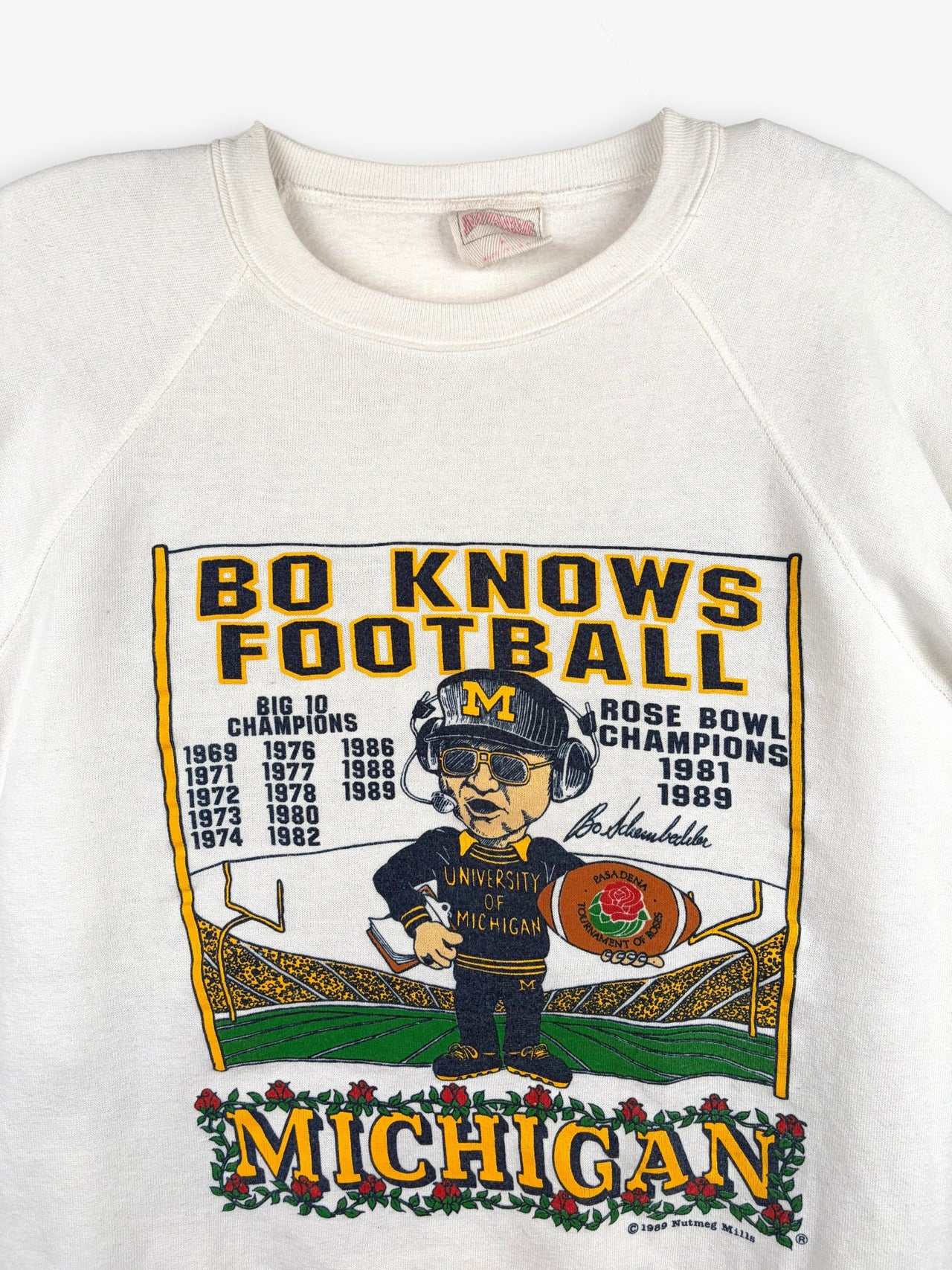1989 Nutmeg Mills University of Michigan Rose Bowl Champions Sweatshirt