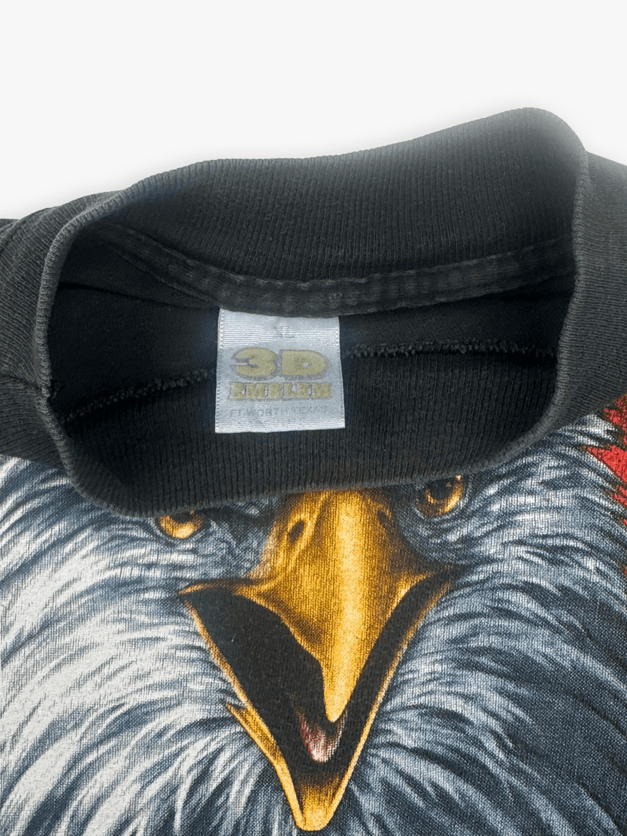 1989 3D Emblem Harley Davidson Eagle Mock Neck Longsleeve Shirt