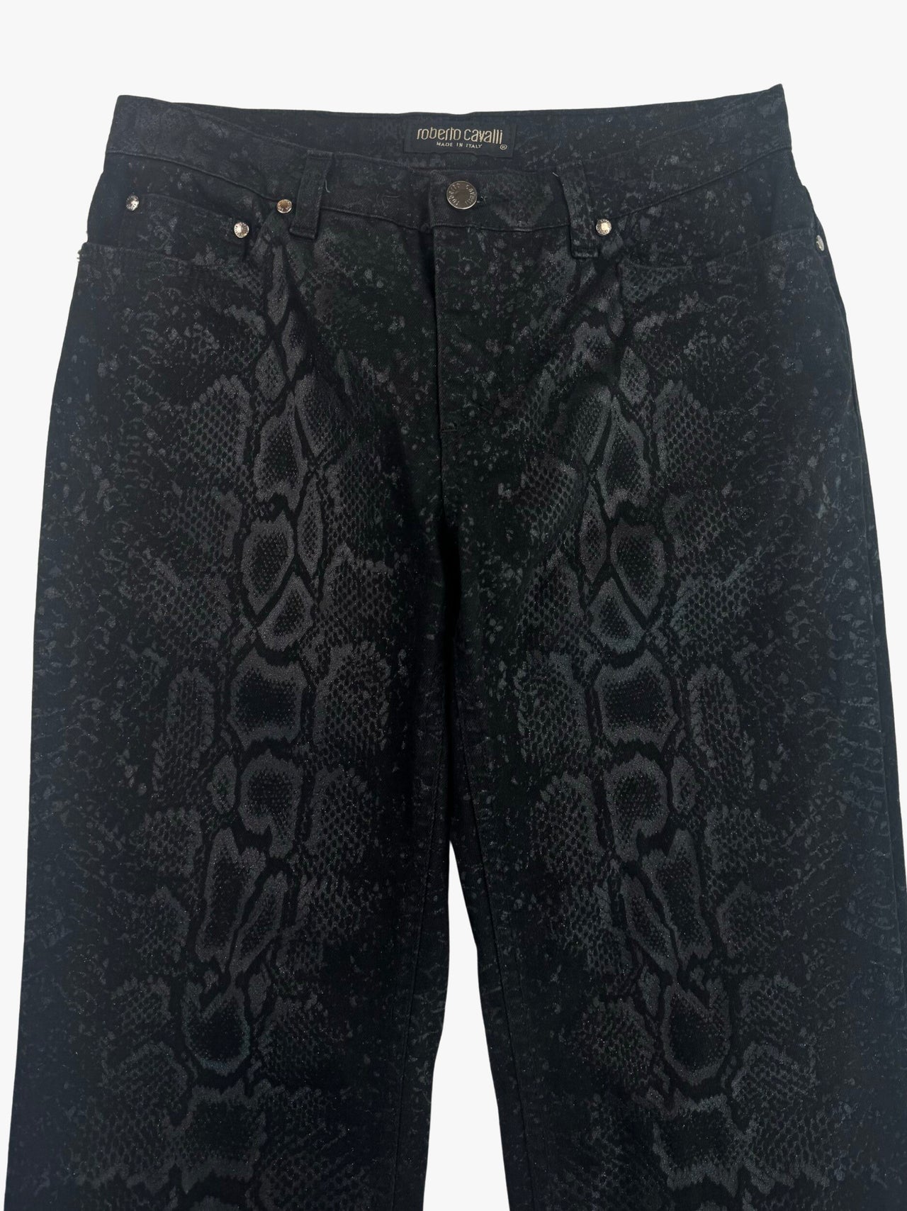 AW1999 Roberto Cavalli Black Serpent Python Jeans
