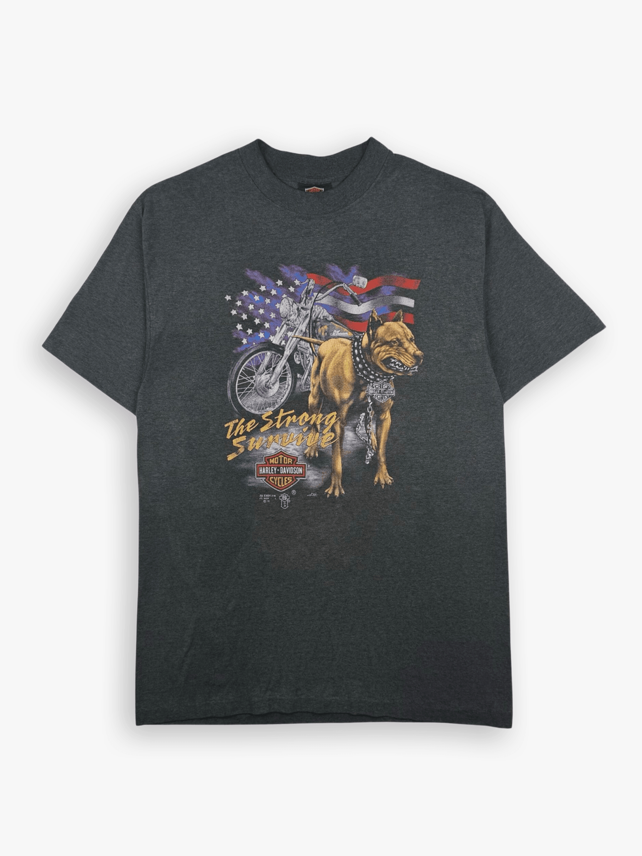 1989 Harley Davidson 3D Emblem The Strong Survive T-Shirt