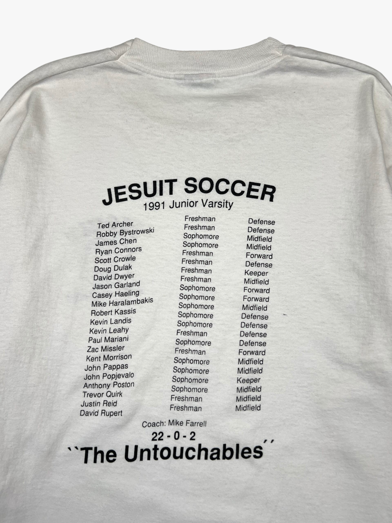 1991 Jesuit Soccer C.V.C. Champs Long Sleeve