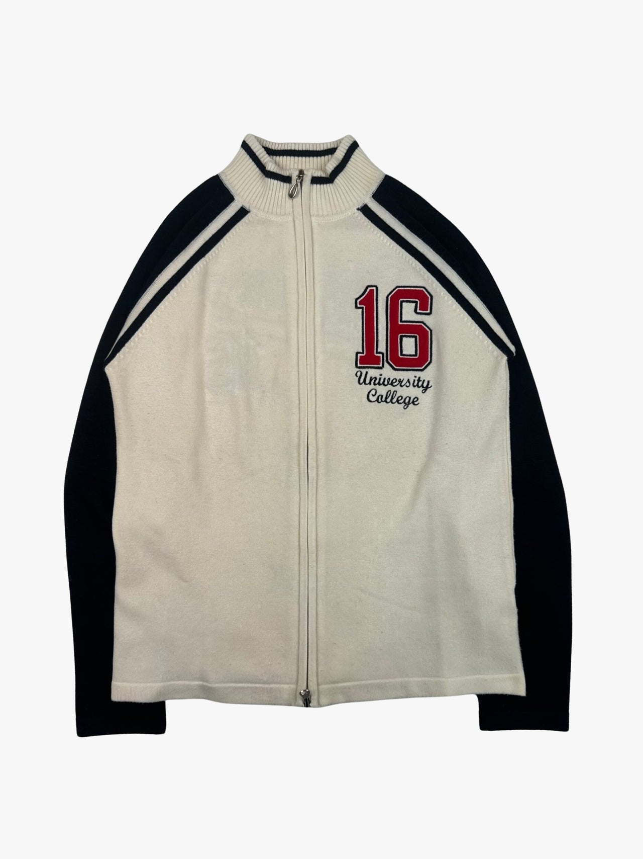 Vintage University Full Zip Knit Sweater